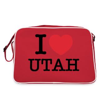 I Love Utah | Utah | I Heart Utah - Retro Bag - red/white - Back