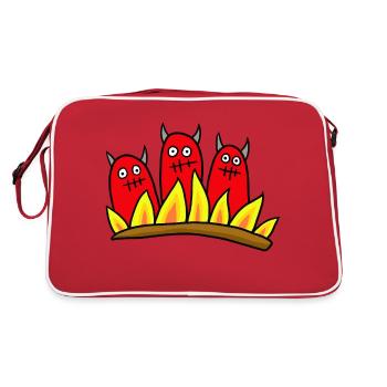 3 Devils - Retro Bag - red/white - Back