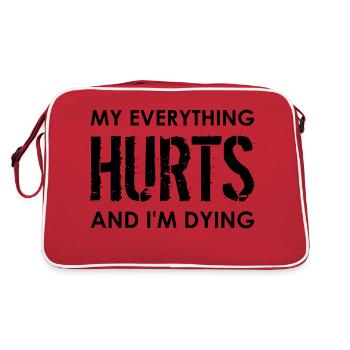 MY EVERYTHING HURTS AND I'M DYING Everything hurts - Retro Bag - red/white - Back
