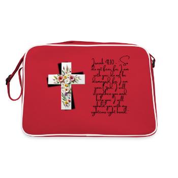 Strength and Serenity: Isaiah 41:10 - Retro Bag - red/white - Back