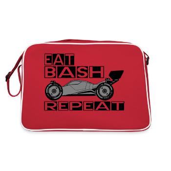 eat bash repeat - Retro Tasche - Rot/Weiß - Hinten