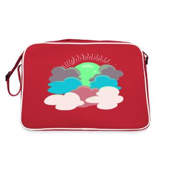 Sun behind the clouds - Retro Bag - red/white - Back