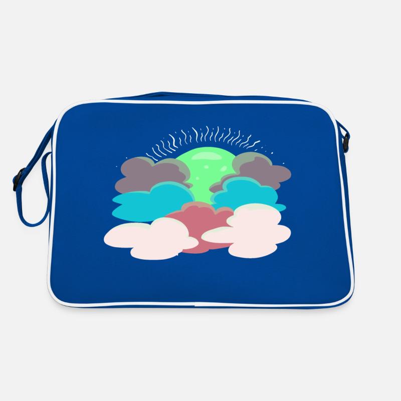 Sonne hinter den Wolken Retro Tasche