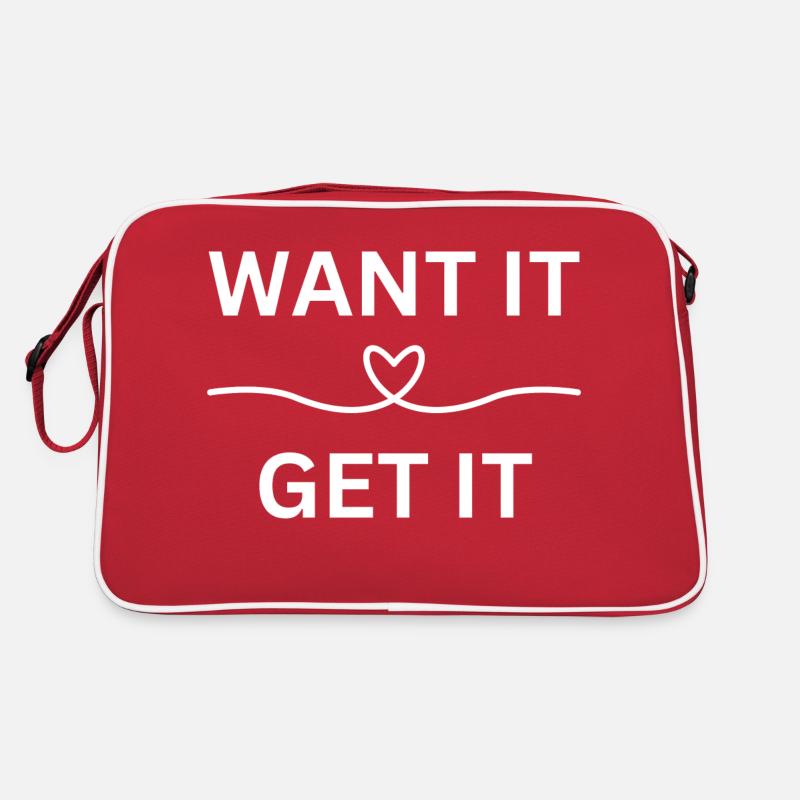 WANT IT - Retro Tasche - Rot/Weiß
