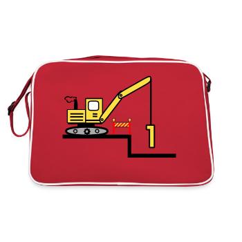 Excavatrice - Sac Retro - rouge/blanc - Dos