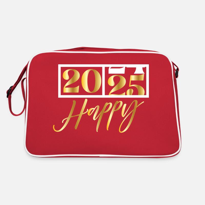 2025 Happy – Funny Silvester Design Retro Tasche