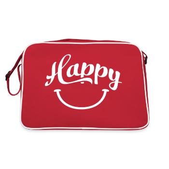 happy quotes positive quote cute love positivity - Retro Bag - red/white - Back