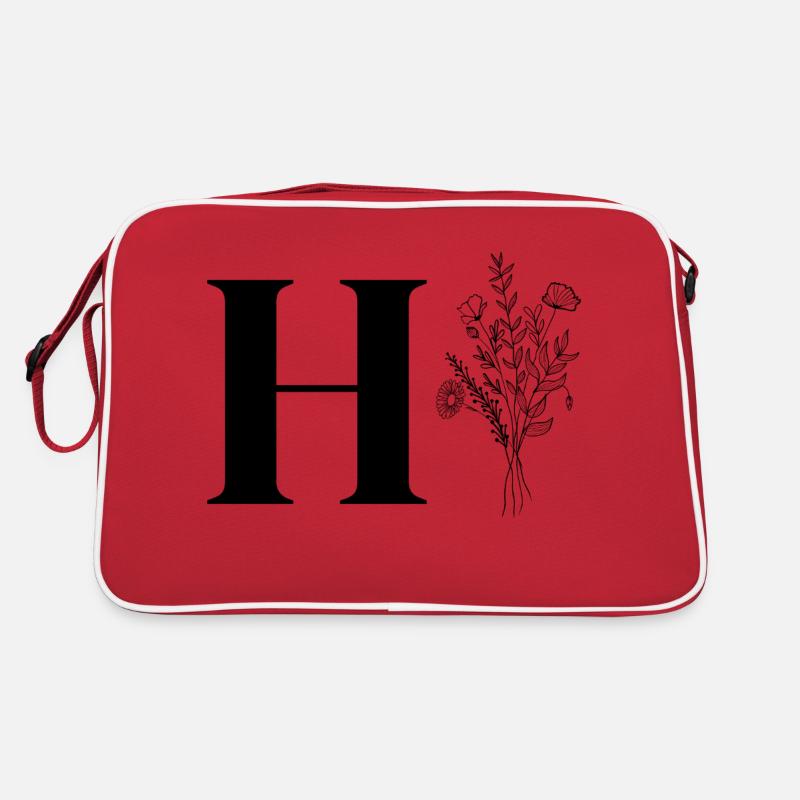 Minimalistische Blumen Retro Tasche