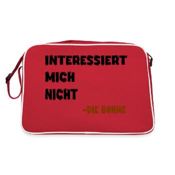 Interessiert mich nicht - Retro Tasche - Rot/Weiß - Hinten
