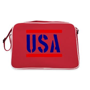 Logo des États-Unis - Slogan - États-Unis d’Amérique - Sac Retro - rouge/blanc - Dos