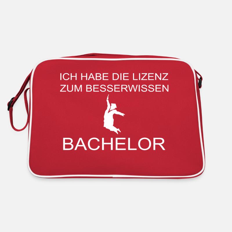 Bachelor Lizenz - Retro Tasche - Rot/Weiß