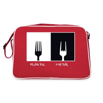 Plastic Metal. Metal Fan Fork Gift Music - Retro Bag - red/white - Back