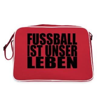Fußball ist unser Leben - Retro Tasche - Rot/Weiß - Hinten