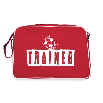 Trainer Fußball Fußballtrainer - Retro Tasche - Rot/Weiß - Hinten