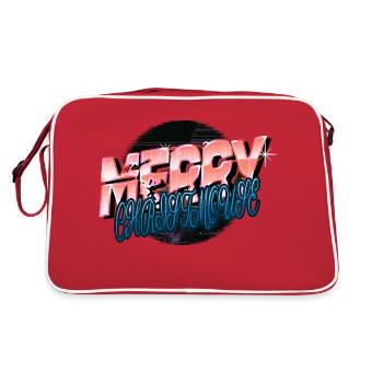 Computer Bodybuilding Dinosaur Fan Comic Beards - Retro Bag - red/white - Back