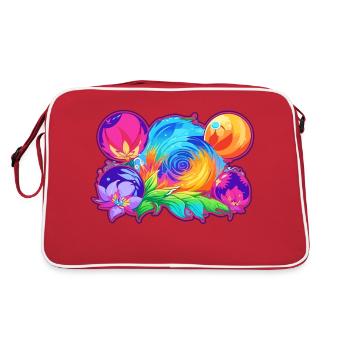 Hypnotische Farben - Retro Tasche - Rot/Weiß - Hinten
