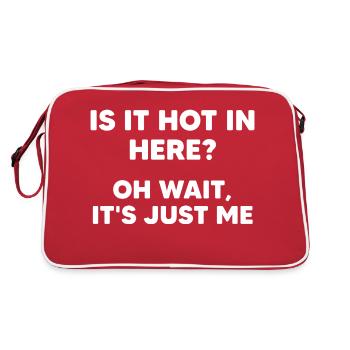 Ist es heiß hier drin ? Oh warte, es ist nur ich - Retro Tasche - Rot/Weiß - Hinten