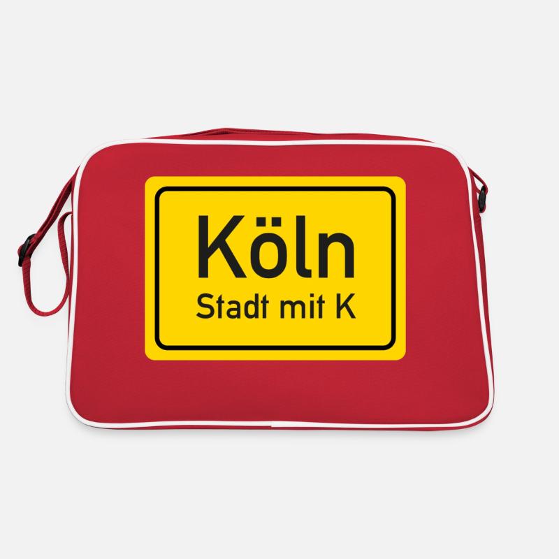 Cologne place name sign Germany - Retro Bag - red/white