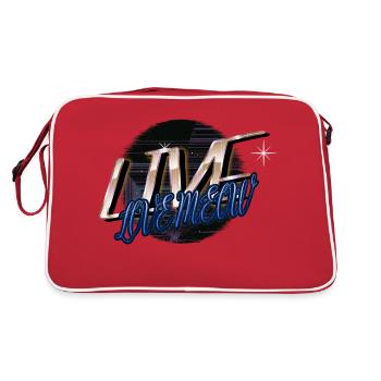 animal lover pet i love cats humor funny sayings - Retro Tasche - Rot/Weiß - Hinten