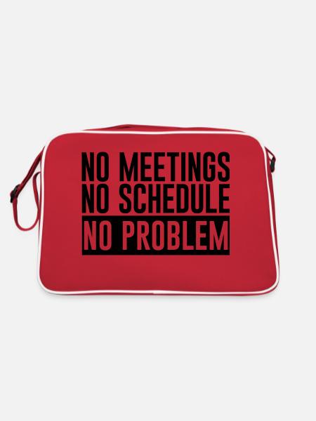 Aucune réunion Aucun horaire Aucun problème 2 - Sac Retro - rouge/blanc - Dos
