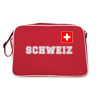 Look maillot de la Suisse - avec drapeau sur la poitrine - Sac Retro - rouge/blanc - Dos