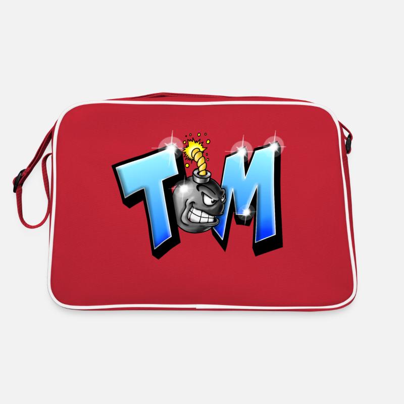 Graffiti Name TOM Printable on everything! - Retro Bag - red/white