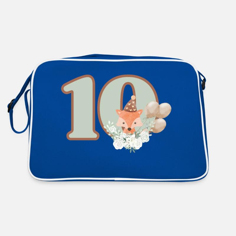 10th Birthday Fox Flowers Retro Bag