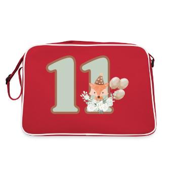 11e anniversaire renard fleurs - Sac Retro - rouge/blanc - Dos