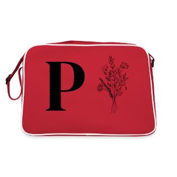 Minimalist flowers - Retro Bag - red/white - Back