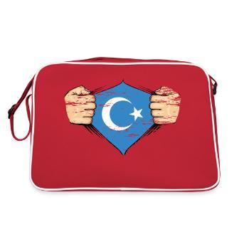 Uyghur flag design used - Retro Bag - red/white - Back
