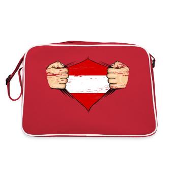 Austria flag design used - Retro Bag - red/white - Back