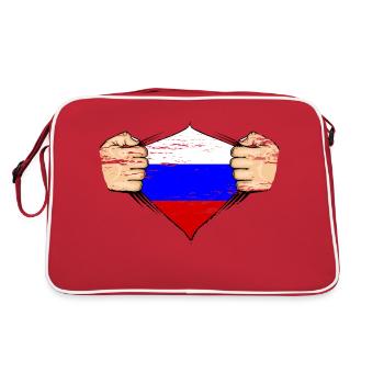 Conception du drapeau de la Russie utilisée - Sac Retro - rouge/blanc - Dos