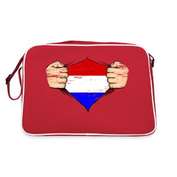 Design du drapeau de la Hollande utilisé - Sac Retro - rouge/blanc - Dos