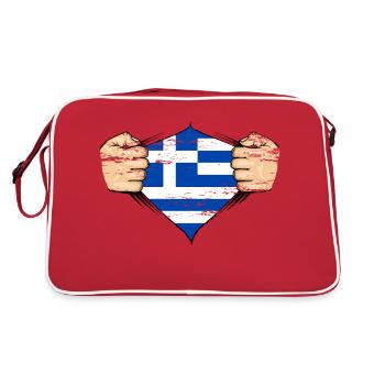 Drapeau de la Grèce utilisé - Sac Retro - rouge/blanc - Dos