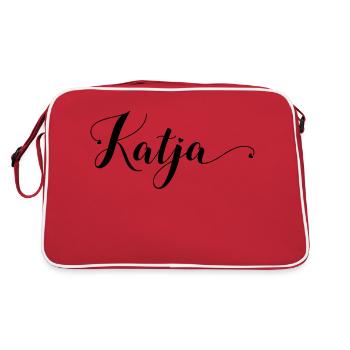 katja - Retro Tasche - Rot/Weiß - Hinten