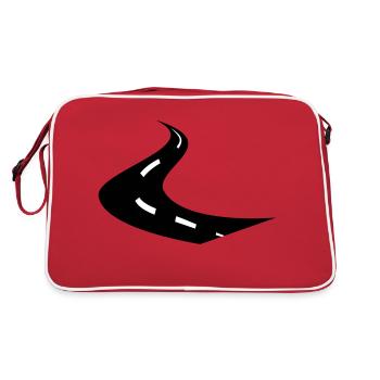 Strasse Weg Geschenk - Retro Tasche - Rot/Weiß - Hinten