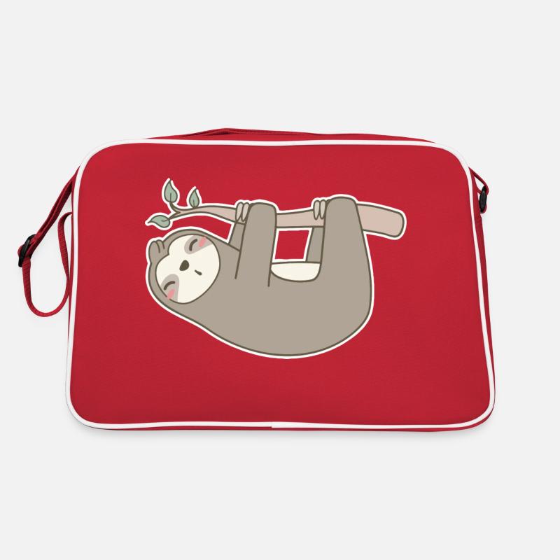 Faultier - Retro Tasche - Rot/Weiß