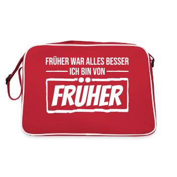 Früher War Alles Besser. Ich Bin Von Früher - Retro Tasche - Rot/Weiß - Hinten