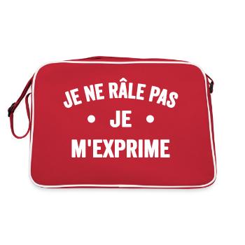 Je Ne Râle Pas Je M'exprime Humour Râleur Râleuse - Sac Retro - rouge/blanc - Dos