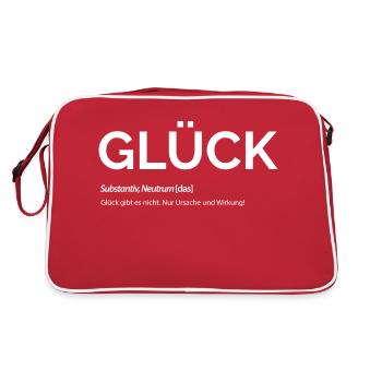 Glück - Retro Tasche - Rot/Weiß - Hinten