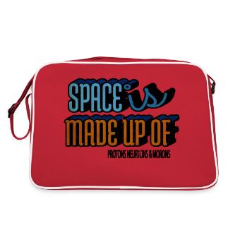 believe present astronomy night sky christmas - Retro Tasche - Rot/Weiß - Hinten