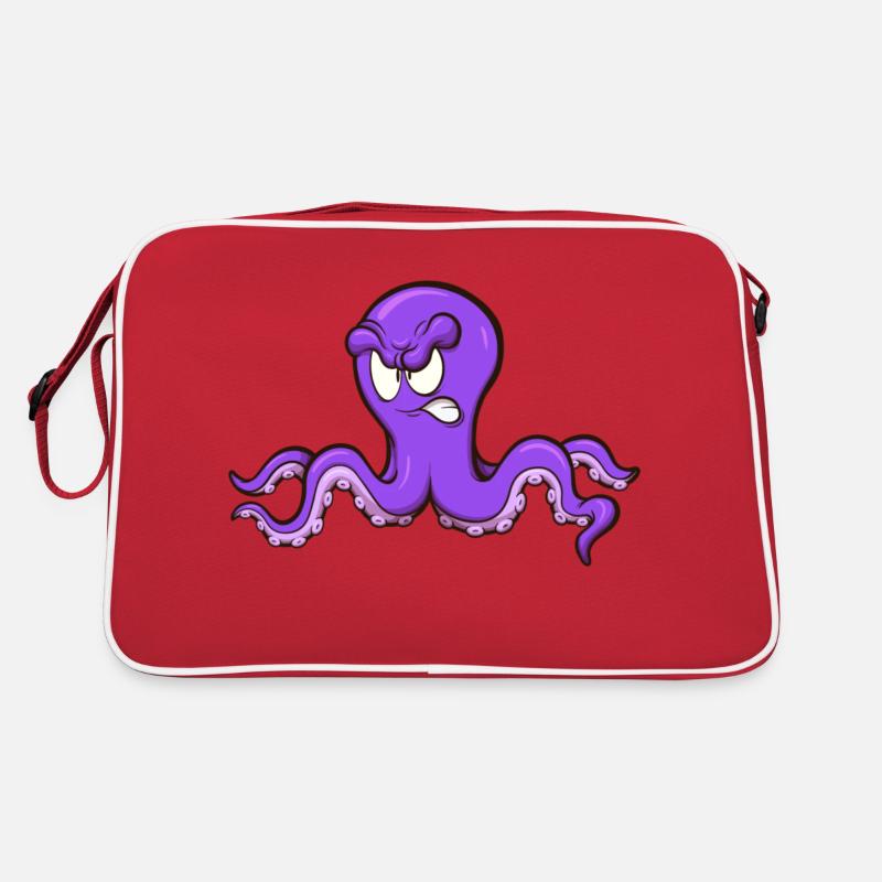 Wütender Oktopus Retro Tasche