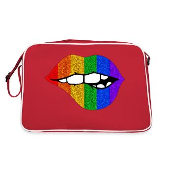 LÈVRES LGBTQ+ MORDANT LA FIERTÉ - Sac Retro - rouge/blanc - Dos
