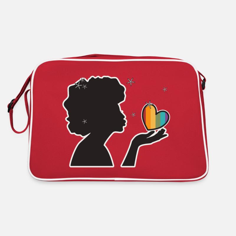 Handkuss queer - Retro Tasche - Rot/Weiß