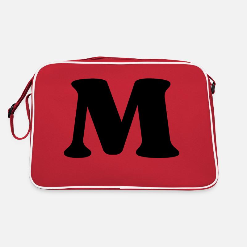 Buchstabe m - Retro Tasche - Rot/Weiß