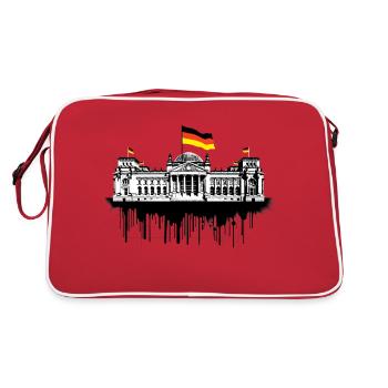 Reichstag Berlin | Reichstag building in Berlin - Retro Bag - red/white - Back