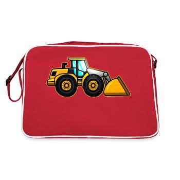 Chargeuse sur pneus jaune - Sac Retro - rouge/blanc - Dos