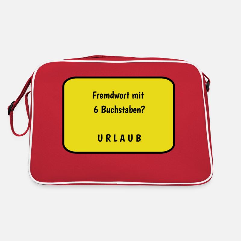 Urlaub - Retro Tasche - Rot/Weiß