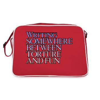 L’écriture, entre torture et amusement 3 - Sac Retro - rouge/blanc - Dos