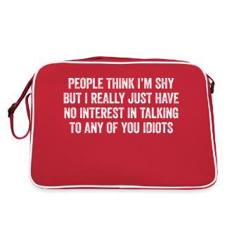 Introvertiert und ehrlich - Retro Tasche - Rot/Weiß - Hinten